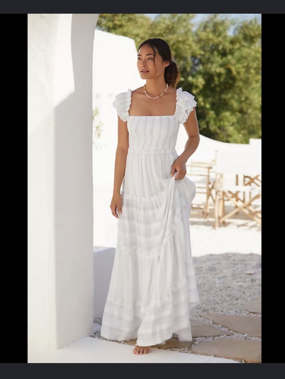 NWOT Anthropologie PQ Victoria Smocked Maxi Dress Size XS/S